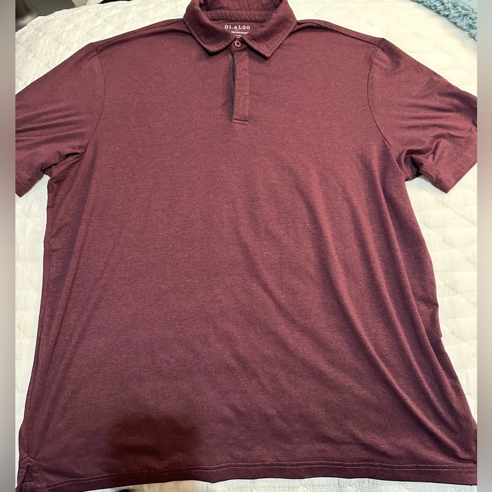 01.Algo Burgundy Performance Mens Polo XL